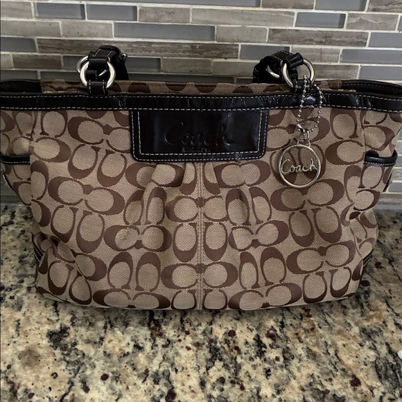 Signature Coach Tan and Brown Signature Shoulder Bag - Picture 6 of 6